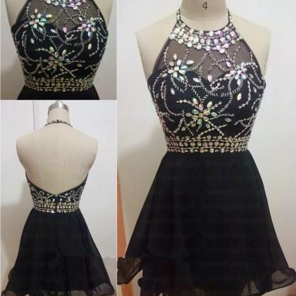 rhinestone backless short dresses homecoming prom gown sweet
