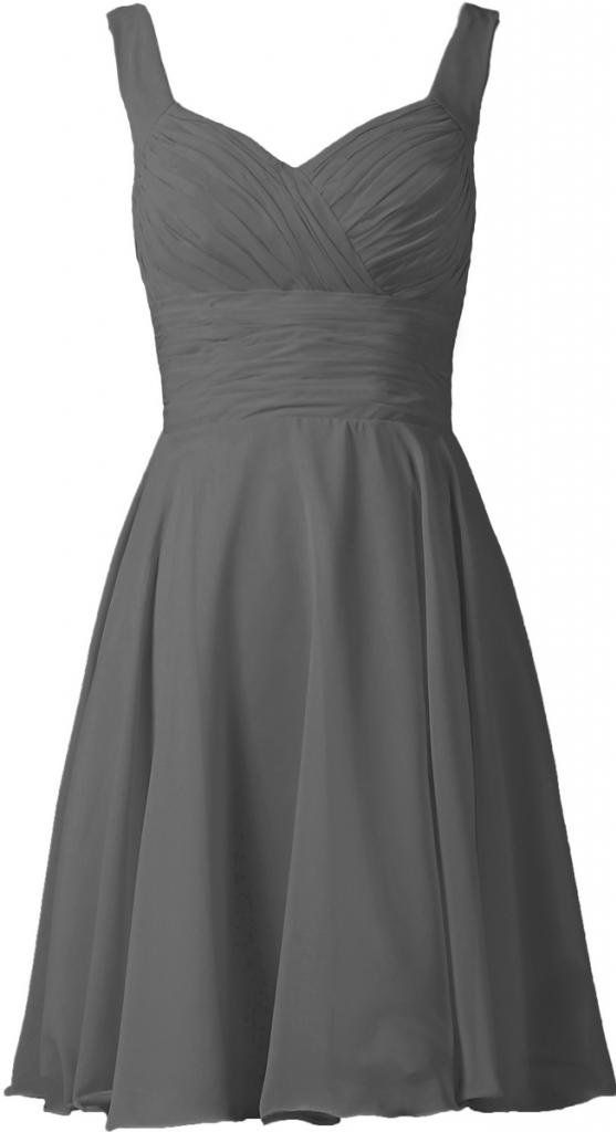 Grey Bridesmaid Dresses With Strapless Neckline Short Gray