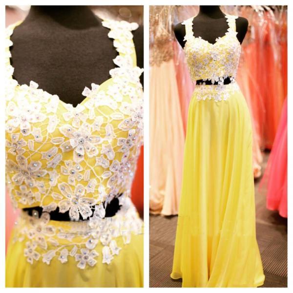 yellow and white gown